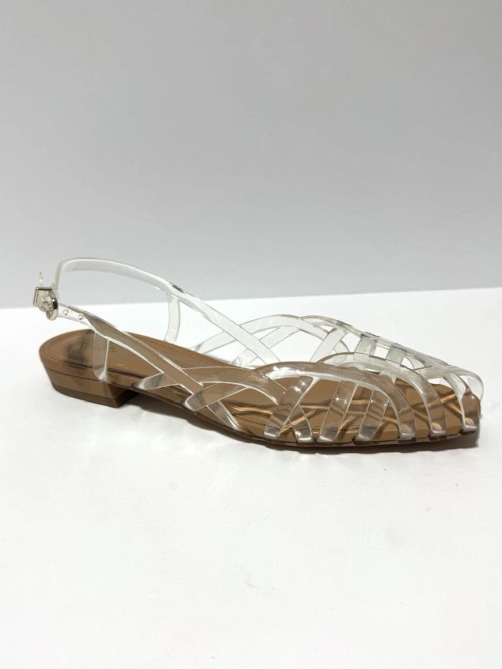 Vince Camuto Womens Stiorra Clear/Brown Sandals Size 8.5M